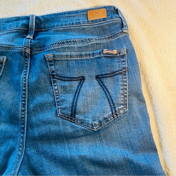 7 For All Mankind Womens Shelby Md Wash Tower Straight Cropped Jeans, 8 Hi Waist - Picture 9 of 16